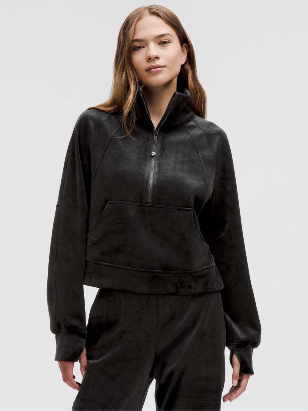 Lululemon Scuba Oversized Funnel-Neck Half Zip Black Velvet M/L